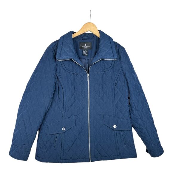 LONDON FOG‎ Women's Blue Quilted Jacket Size Large - Picture 1 of 6